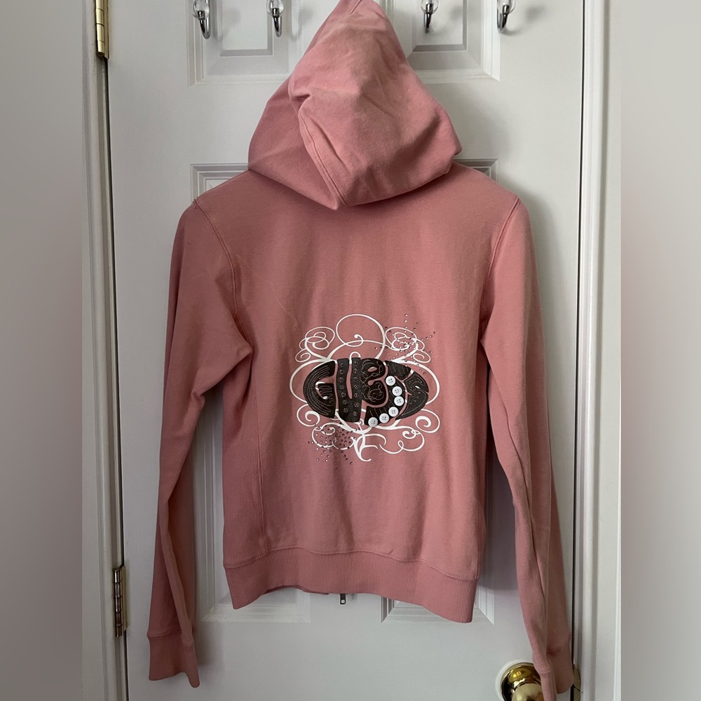 Guess - Women’s Pink Zippered Sweatshirt, Size Large